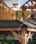 Beefy Heavy Duty Z Shape Bracket Set 3x5 Inches 8 Pcs Z Shape Pergola Brackets in use on wooden pergola structures