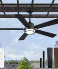 52 Inch Outdoor Ceiling Fan With Lights For Patio And Pergola IP65 Waterproof Gazebo Hanging Fan DC Motor 6 Speed 3CCT