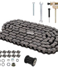 Heavy Duty Alloy Steel Chain Kit With 140 Links Adjustable Tensioner And Chain Breaker For Coleman CT100U CC100X Baja DB30