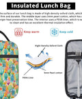 Desert Cactus Flower Insulated Lunch Bag Tote Portable Lunch Box with high-density oxford and PEVA liner.