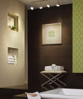 LED Track Lighting Kit With Four Dimmable Heads Semi Flush Ceiling Fixture In Brushed Nickel 2700K in modern bathroom
