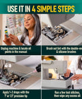 Crystal Clear 3.4 Oz Sewing Machine Oil Set With 1 Inch And 1.5 Inch Precision Applicators And Five Deep Cleaning Brushes For Quiet, Smooth, Gummed Free Operation Of Your Sewing Machine. 4-step use guide