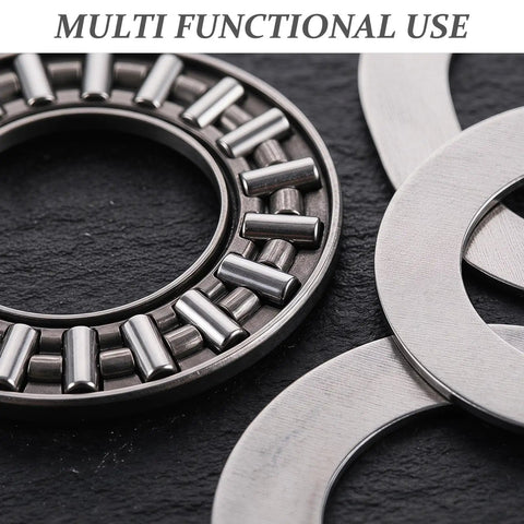 Heavy Duty 4 Set Thrust Roller Bearings Kit W Needle Type Washers For Lawn Tractors Featuring 20mm Bore 35mm OD 2mm Ultra Thin Width Design Fits Tight Spaces To Deliver Smooth Steering Handle Heavy Loads Outdoor Power Equipment Built To Last, steel rollers and washers