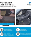 Top Shelf Mass Loaded Vinyl Sound Barrier With Closed Cell Foam adds acoustic defense during installation in a car interior.