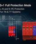 Diagram of Beefed Up 3 Plus 1 Surge Protector for DIN Rail Mount, 385V 40kA, Type 2 AC SPD with L-N and N-PE protection for TN & TT systems