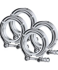 4 Pack V Band Clamp With Flange 2.75 Inch 304 Stainless Steel Set For Easy Install On Exhaust Piping Male And Female Flanges With M8x1.25 Bolts