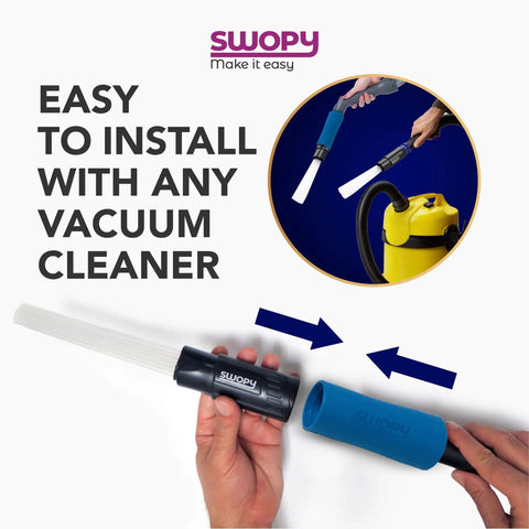 Universal Silicone Vacuum Attachment Kit With Tiny Tube Cleaner And Flexible Suction Nozzle For Car Interiors Keyboards Air Vents Drawers Pet Hair And Dust Includes A 1.48 Inch Adapter For Most Vacuums