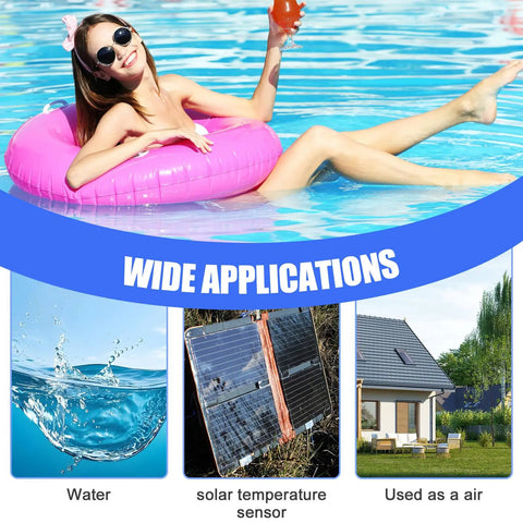 Two Pack 10K Ohm Pool Temperature Sensor Thermistor Replacement With 20 Foot Cable For Air Water Solar Use In Pools And Spas wide applications