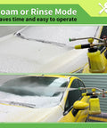 Foam Cannon With Dual Connectors For Pressure Washers spraying foam on car hood with Double Tip Soap Cannon Attachment