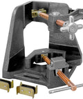 3-Axis Fixture Vise With Quick Acting Screws And Swing Away Arm, Two Stand-Offs, 3.75-Inch Miter Joint visible on table