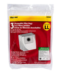Heavy Duty Disposable Vacuum Filter Bags For 4 Gallon Tanks, Easy Snap In And Seal, 3 Pack Wet/Dry Vacuums Front Package View