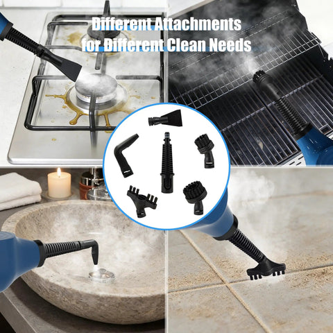 Different attachments of 12 In 1 Steam Mop Is A Total Game Changer For Deep Cleaning Hardwood Floors And Tile With Detachable Handheld Mode.