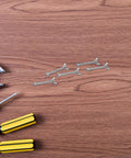 Stainless Steel Screw Nut Kit 10 Pairs For Machines Silver Finish Fasteners Set DIY tools on wooden surface