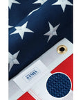 Rugged Outdoor American Flag 3x5 Foot Made In USA From 100 Percent Polyester Built To Last With Sewn Stripes And Embroidered Stars FMAA Certified