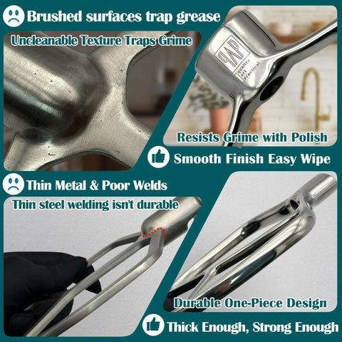 Stainless Steel Paddle Flat Beater For 4.5 To 5 Quart Tilt Head Stand Mixers Replacement Attachment close-up details.
