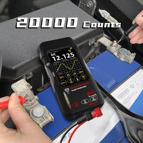 Thermal Imaging Multimeter With Macro Lens And Date Recorder 428x320 IR Resolution 15 Palettes 20000 Counts on car battery