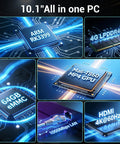 Image showing components of 10.1 Inch Fanless Industrial Touchscreen Computer featuring RK3399 processor and connectivity options.