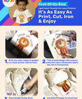 Steps to use Laser Printable Iron On Transfer Paper For Light Fabrics 8.5x11 Inches, 20 Sheets on a T-shirt with a lion print