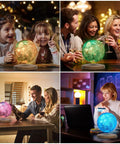 Floating Moon Lamp With 18 Colors, 5.9 Inch Magnetic Levitation Night Light That Spins In Air on table, remote included