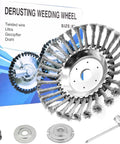 8 Inch Unbreakable Wired Trimmer Blade With Adapter Kit, Steel Wire Cutter Head For Weed Eater, displayed with packaging
