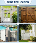 Heavy Duty Self-Closing Gate Hinges For Wooden And PVC Fences, Adjustable Spring Tension, Self-Closing Gate Hardware Kit, Black Finish, 2-Pack For Garden Gates And Fences on wood and vinyl gates