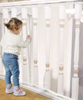 Kid Safe Banister Guard Net For Baby And Pets 15ft Long 3ft High Rail Balcony Stair Mesh keeps child from rail gaps