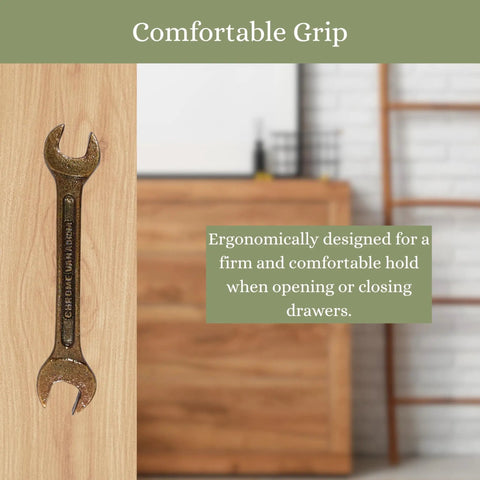 Antique Metal Wrench Drawer Pull For Cabinets And Tool Chests, Vintage Spanner Handle For Cupboards with ergonomic grip