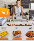 Heavy Duty 3 In 1 Tornado Potato Slicer That Slays Spiral And Straight Cuts With Rust Proof Stainless Steel Blades for making curly fries.