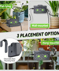 Three placement options for Programmable Solar Drip Irrigation System For Indoor Houseplants With Auto Shut Off Dual Powered