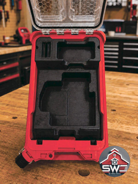 Premium Red 3D Printed Petg Tool Organizer Insert Designed For Makita Packout Case 8435 To Keep Your Laser Level And Distance Meter Squared Away And Solid For Any Job Site