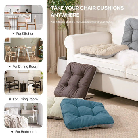 Ultra Comfy Memory Foam Chair Cushions Set Of 4 For Indoor Outdoor Use 15.5 By 15.5 By 3.5 Inches Grey Cushions in living room setting