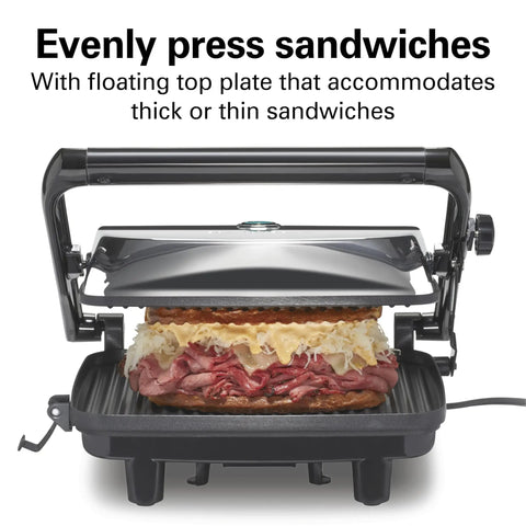 Hamilton Beach Panini Press And Sandwich Maker With Electric Indoor Grill Nonstick Plates For Perfect Grilled Cheese Quesadillas And Gourmet Pizzas Quick Easy Cooking For Busy Weeknights And Party Snacks with sandwich inside grill.