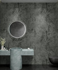 Big Roll Industrial Concrete Peel And Stick Wallpaper 32 By 354 Inches Self Adhesive Cement Look Matte Vinyl in bathroom.