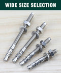 12 Pack M6 1.0 By 60mm Wedge Anchors Stainless Steel 304 Grade 18 8 Concrete Anchor For Heavy Duty Outdoor Marine Use