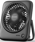 Portable Desk Fan With 4000mAh Battery, USB Rechargeable Cordless Personal Cooling, Quiet 4 Speed, 6.5-Inch, Black Design