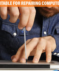 Using Torx T8 Screwdriver Five Inch With Anti Slip Grip And Magnetic TR8 Bit For Electronics to repair a computer.