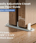 Sliding Barn Door Floor Guide With Adjustable Roller U Shape, Flush Mount Bottom Track Stabilizer For Smooth, Quiet Sliding, Space Saving Aluminum Alloy Design With Concealed Pulleys, Ideal For Interior Doors And Farmhouse Style Homes, fits 3/4"-1-3/8" thick doors