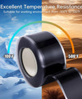 Self Fusing Silicone Tape 2 Rolls 1 Inch By 10 Foot Black Waterproof Rescue Tape for Plumbing Sealing Pipes and Repairs in Extreme Temperatures