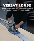 Working with Heavy Duty Circular Saw Track With Badass Grip Track Clamps For Full Sheet Plywood Cuts Smooth As Butter Precision Guiding Rail.