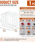 Tough As Nails Steel Wire Damage Stopper Cube Cage For Security Guard Equipment With Included Mounting Hardware shown with dimensions 9x9x7 inches.