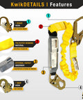 BOA Fall Protection Kit With 3D Full Body Harness, 6 Ft Lanyard With External Shock Absorber, Plus Tool Lanyard And Anchor details