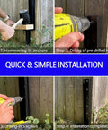 Heavy Duty Fence Post Repair Kit With Solid Steel Anchor Straighten Leaning 4x4 Wood Posts installation steps for quick fix