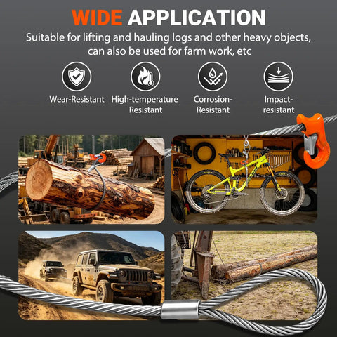 Pro Grade 1/2 By 8.2 Feet Single Leg Wire Rope Sling With Rock Solid Independent Wire Core And Quick Slide Choker Hook Rated 5500 Pounds For Daily Job Site Grinds And Reliable Heavy Equipment Hauling