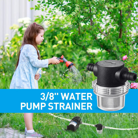 Two Pack Water Pump Strainers With Three Eighth Inch Hose Barb Inline Mesh Filter Screen Twist On Plumbing Strainers
