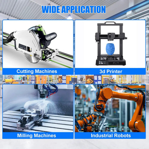 Pro Grade Linear Guide Rail Kit With 200mm Rails And Four HGH20CA Bearing Blocks for use in cutting machines, 3D printers, milling machines, and industrial robots
