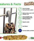Real Deal Crunchy Nut Treat Sticks Twin Pack Real Nuts And Wholesome Grains Natural Chew Snacks for small pets hanging securely on a cage.
