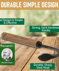 Garden Hook Weed Puller And Hand Cultivator Tool For Weeding, Tilling, Edging, And More with steel head and hardwood handle