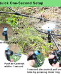 Drip Irrigation Kit 250 Feet With Quick Connect Micro System For Gardens And Lawns showing setup and misting sprayers