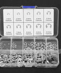 Durable Stainless Steel E Clip Assortment Kit 120 Pcs External Retaining Rings Set With Storage Box Includes 1.5 2.5 3 4 5 6 7 8 9 10 Mm Sizes For Shaft Fasteners Oil Resistant And Heat Treated