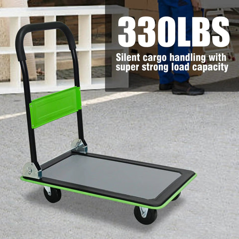 Heavy Duty Folding Platform Cart 330 Lbs Capacity Alloy Steel Hand Truck With Smooth Rolling Swivel Casters For Moving Warehouse Tasks And No Sweat Daily Hauling